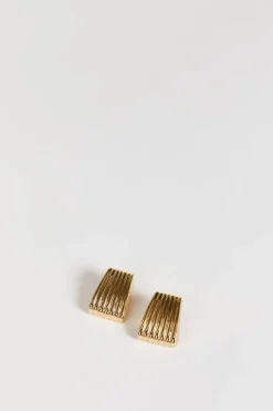 HEAVEN MAYHEM RIBBED GOLD EARRING