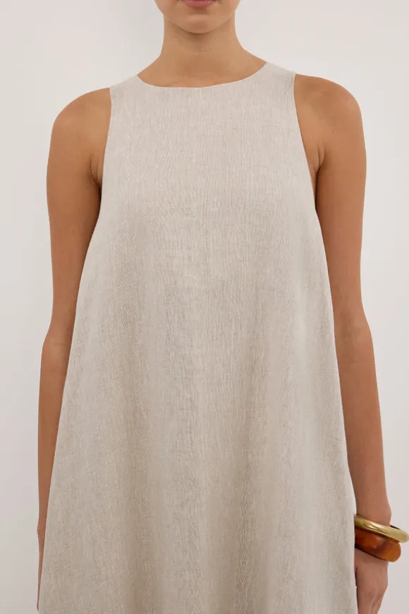 ISABELLE NATURAL LINEN MIDI DRESS