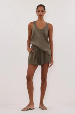 ISLA OLIVE SILK SHORT