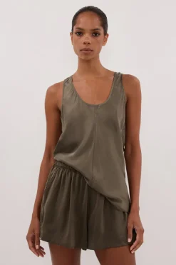 ISLA OLIVE SILK SHORT