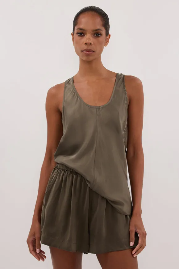 ISLA OLIVE SILK SHORT