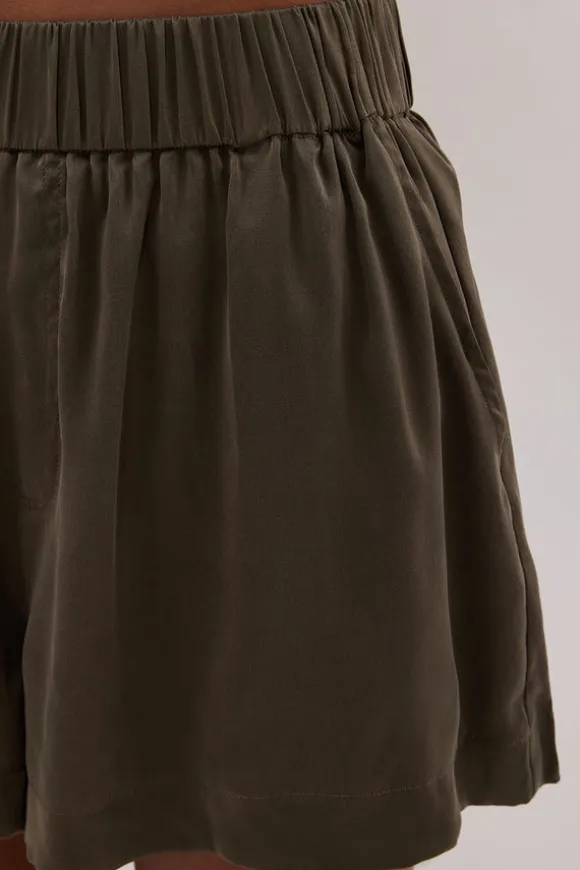 ISLA OLIVE SILK SHORT