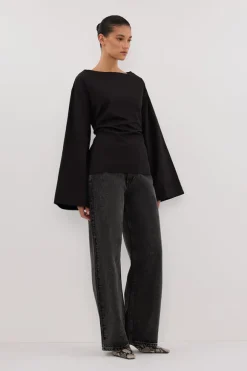 IVY BLACK LONG SLEEVE TOP