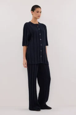 JAZZ INDIGO BUTTON KNIT SHIRT