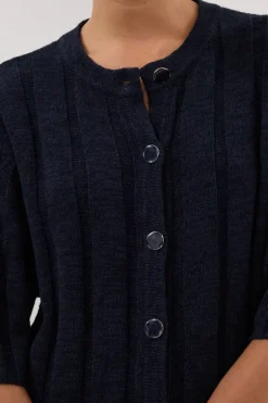JAZZ INDIGO BUTTON KNIT SHIRT
