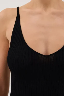 JOY BLACK TWIST KNIT TANK