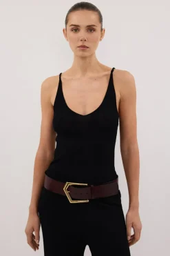 JOY BLACK TWIST KNIT TANK