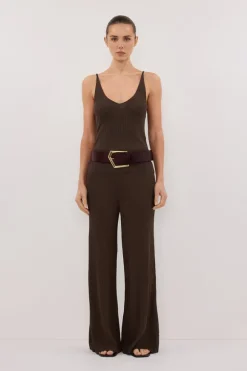 JOY DARK OLIVE TWIST KNIT TANK