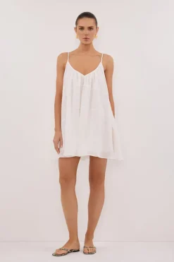 KAHN WHITE RAMIE MINI DRESS