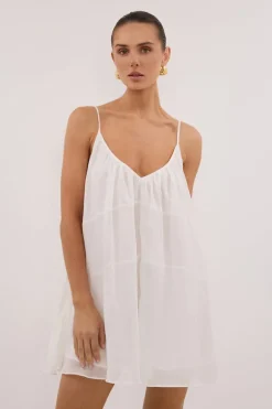 KAHN WHITE RAMIE MINI DRESS