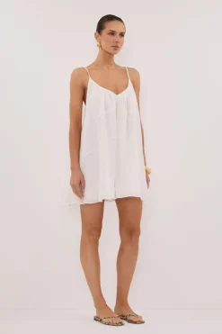 KAHN WHITE RAMIE MINI DRESS
