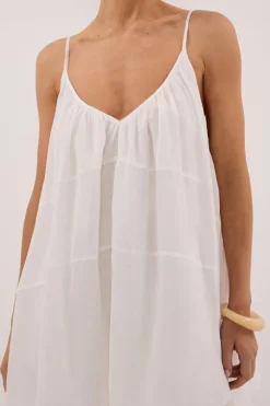 KAHN WHITE RAMIE MINI DRESS