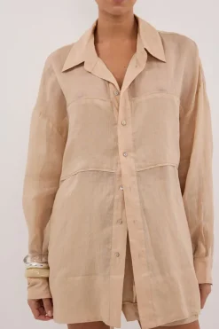KAI MUSK OVERSIZED RAMIE SLEEVED SHIRT