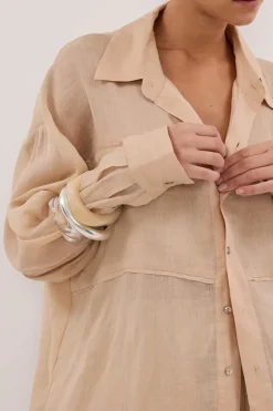 KAI MUSK OVERSIZED RAMIE SLEEVED SHIRT