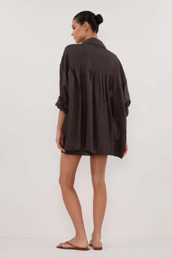 KAI PETROL OVERSIZED RAMIE SLEEVED SHIRT