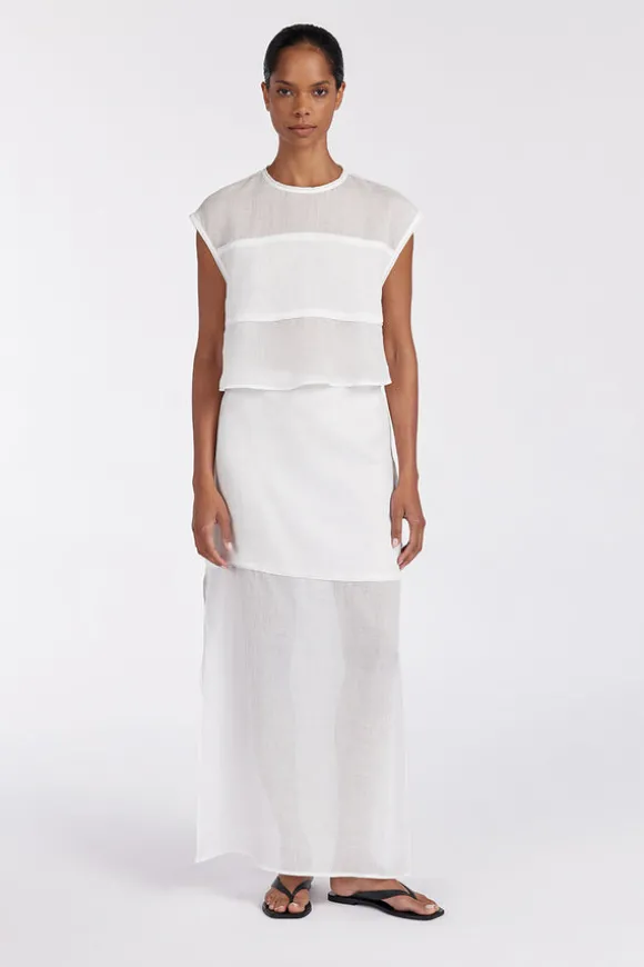 KAI WHITE RAMIE PANELLED TOP