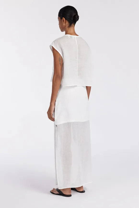 KAI WHITE RAMIE PANELLED TOP