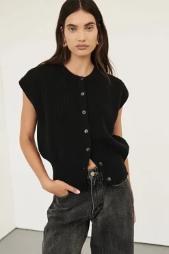 KATE BLACK KNIT VEST