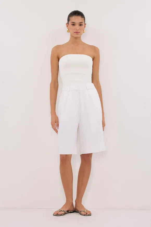KAYLA WHITE LINEN BERMUDA SHORT