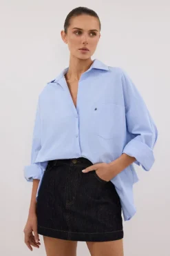 KERA RAW INDIGO DENIM A LINE SKORT
