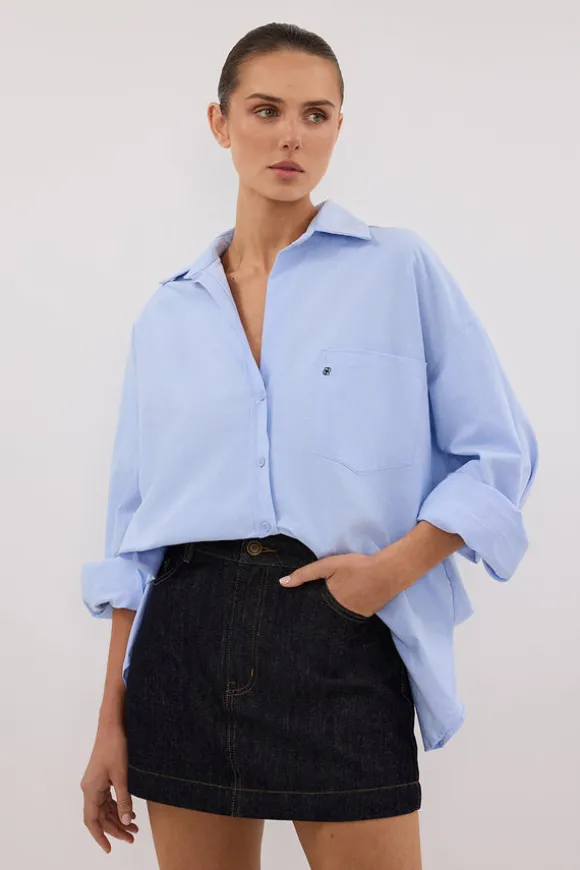 KERA RAW INDIGO DENIM A LINE SKORT