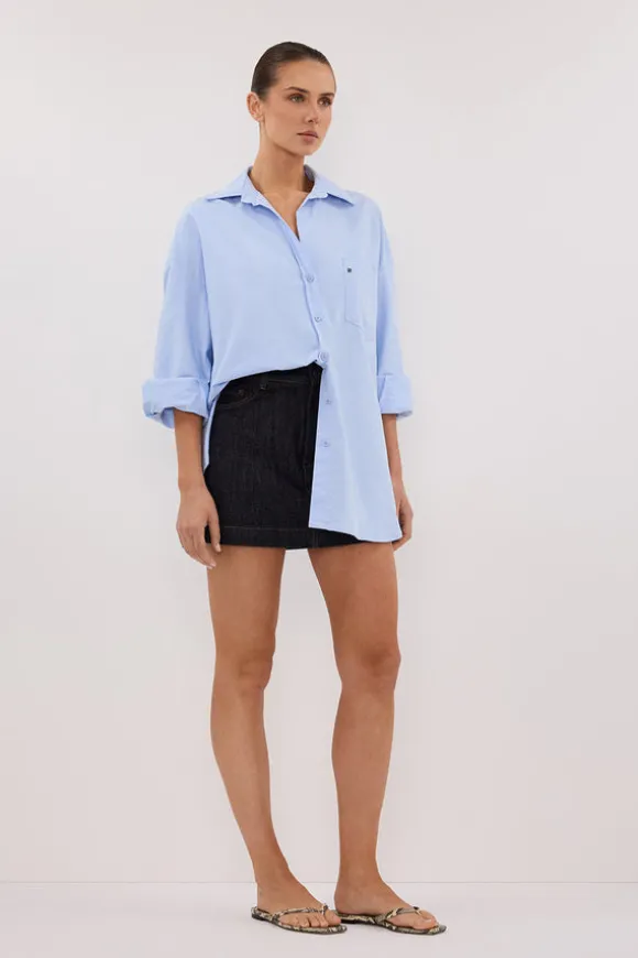 KERA RAW INDIGO DENIM A LINE SKORT