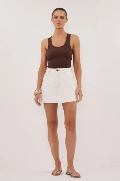 KERA WHITE DENIM A LINE SKORT