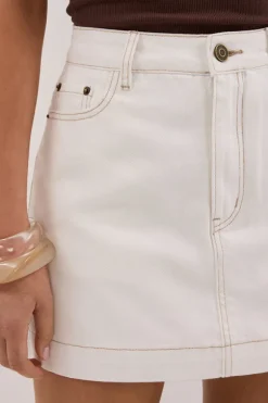 KERA WHITE DENIM A LINE SKORT