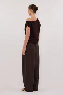 KERRY CHOC ASYM KNIT TOP