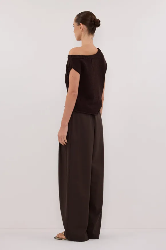 KERRY CHOC ASYM KNIT TOP