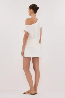 KERRY OFF WHITE ASYM KNIT TOP