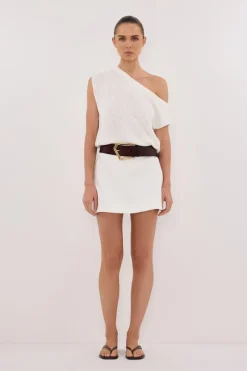 KERRY OFF WHITE ASYM KNIT TOP