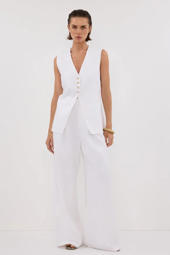 KNOX WHITE LINEN VEST