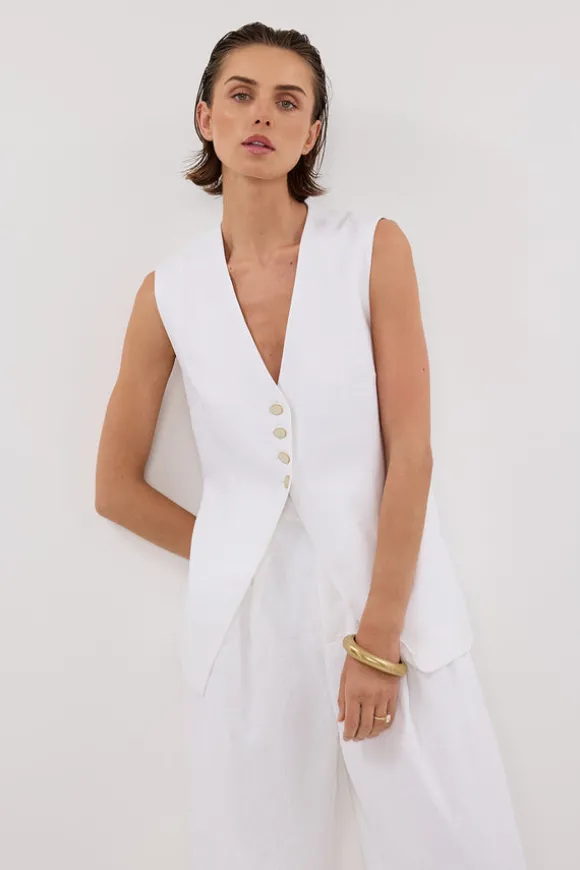 KNOX WHITE LINEN VEST