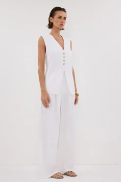 KNOX WHITE LINEN VEST