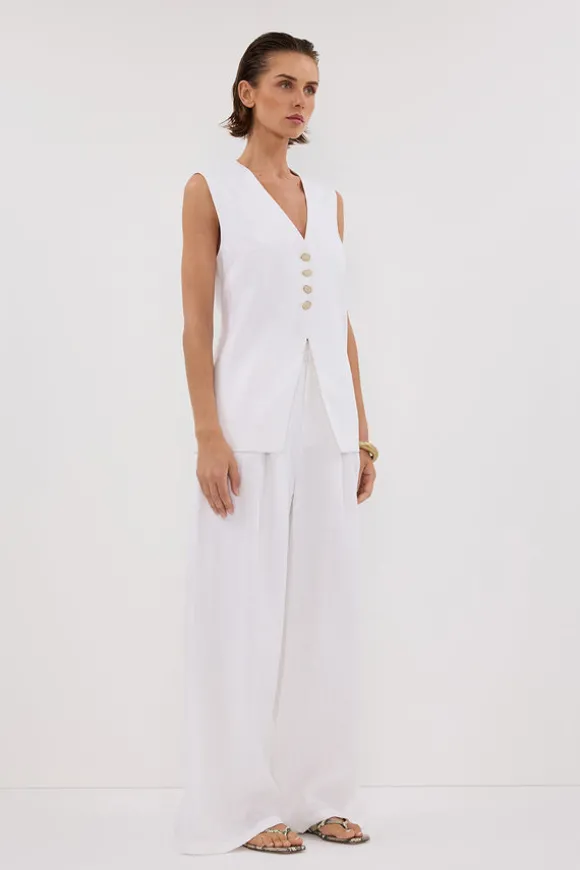 KNOX WHITE LINEN VEST