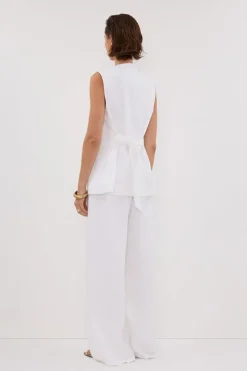 KNOX WHITE LINEN VEST