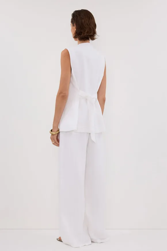 KNOX WHITE LINEN VEST