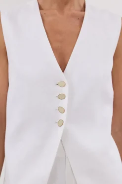 KNOX WHITE LINEN VEST