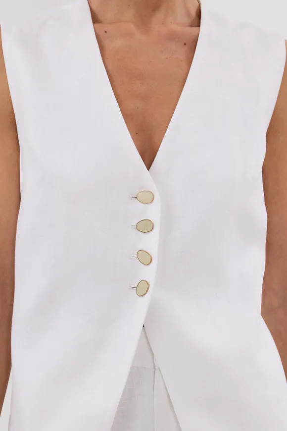 KNOX WHITE LINEN VEST