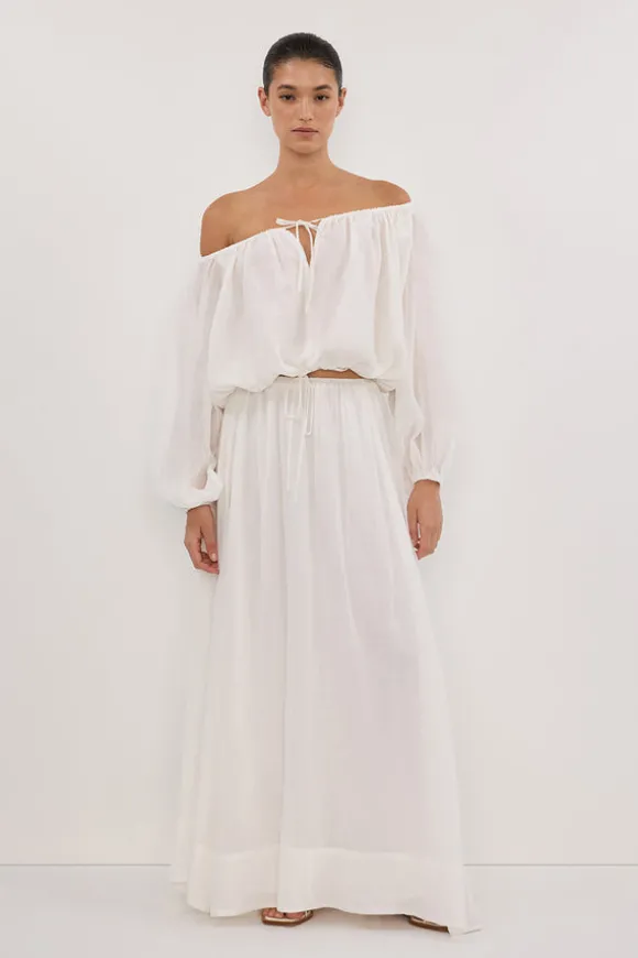LAYNE WHITE RAMIE MAXI SKIRT
