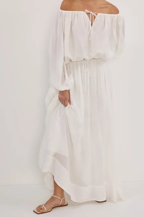 LAYNE WHITE RAMIE MAXI SKIRT