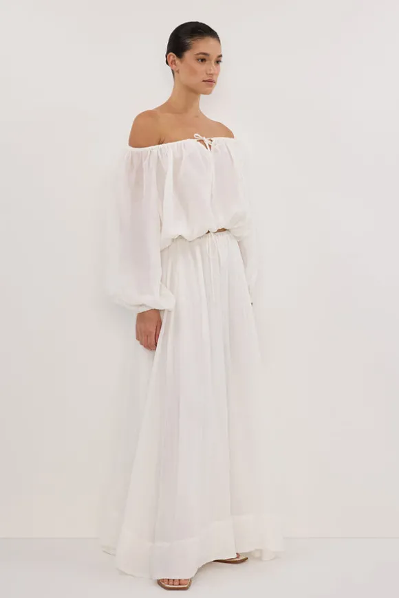 LAYNE WHITE RAMIE MAXI SKIRT