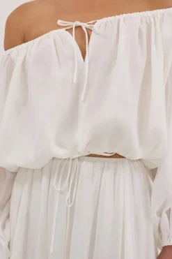 LAYNE WHITE RAMIE MAXI SKIRT