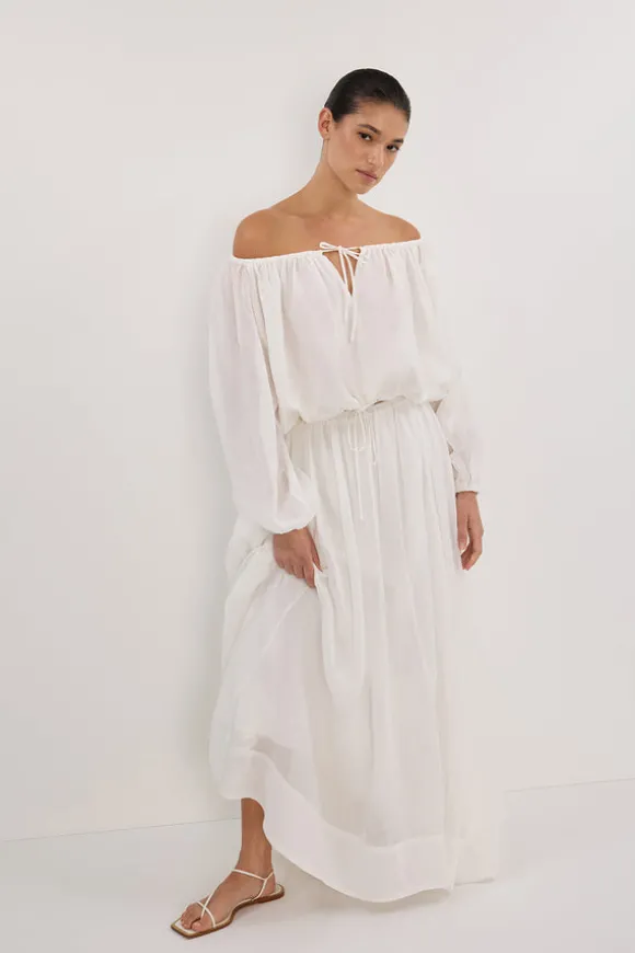 LAYNE WHITE RAMIE MAXI SKIRT