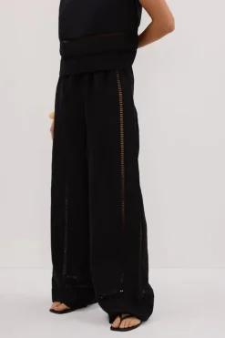 LINDSAY BLACK LINEN PANT
