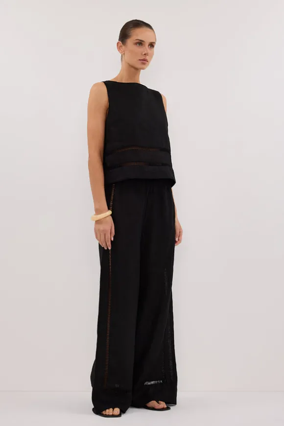 LINDSAY BLACK LINEN PANT