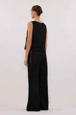 LINDSAY BLACK LINEN PANT