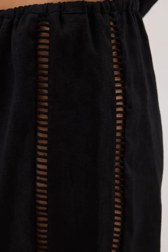 LINDSAY BLACK LINEN PANT