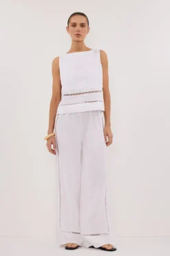 LINDSAY WHITE LINEN BOXY TOP